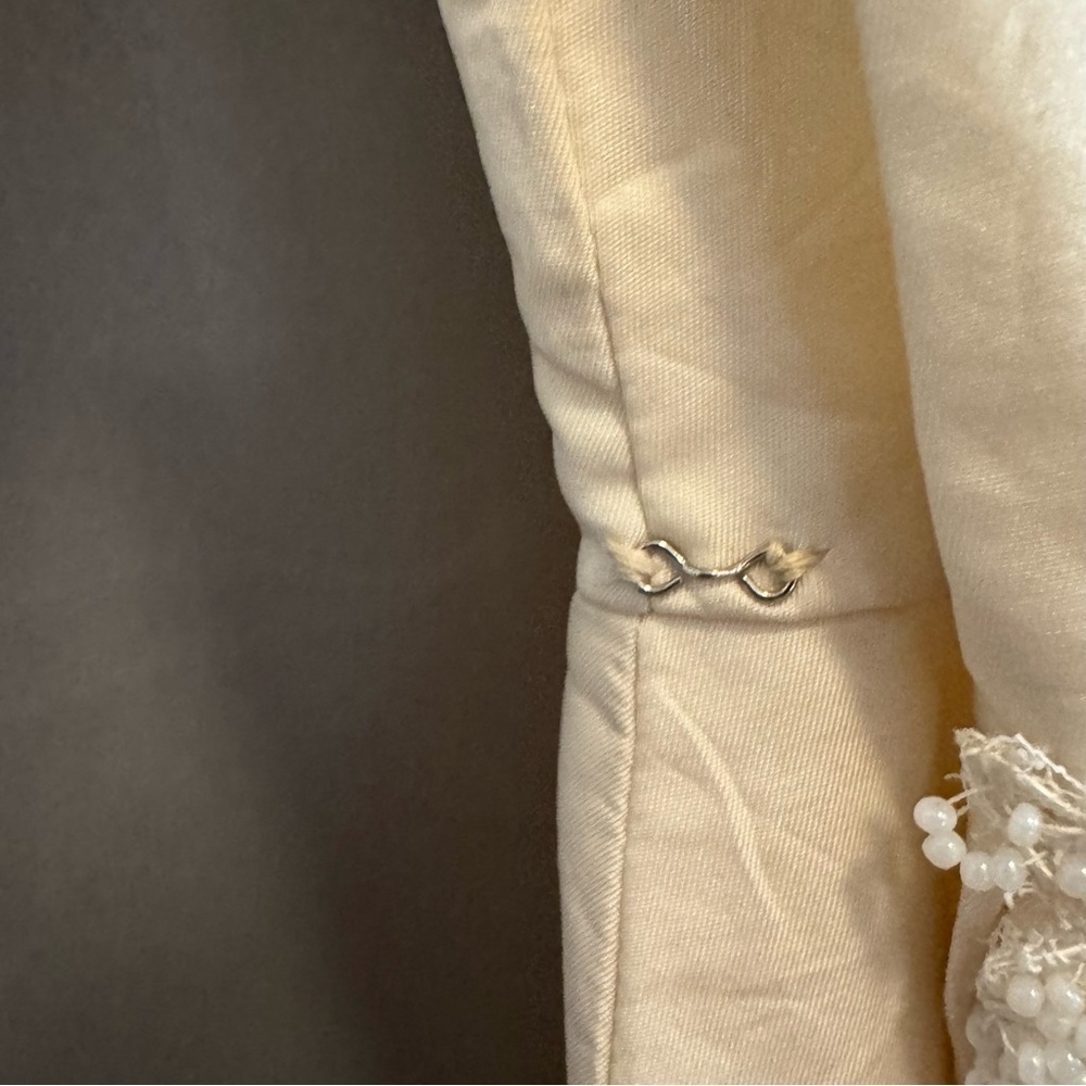 Vintage Handmade Cream Beaded Dress Button Back XS Wedding 50s - 60a Rare Read - Picture 13 of 16